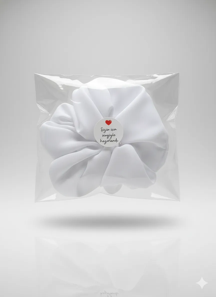 Beyaz lastikli saç tokası