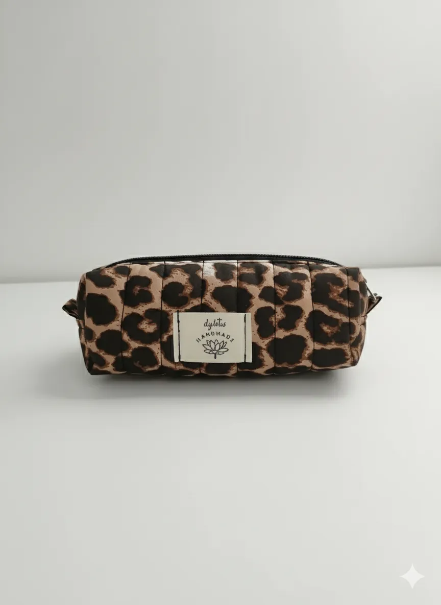 Leopar Desenli Çok Amaçlı Kalemlik ve Fırça Düzenleyici