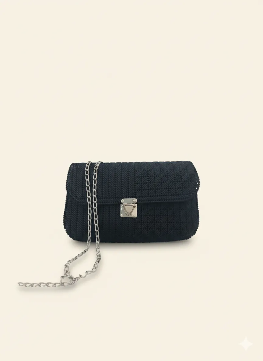 Siyah iki modelli kanvas çanta