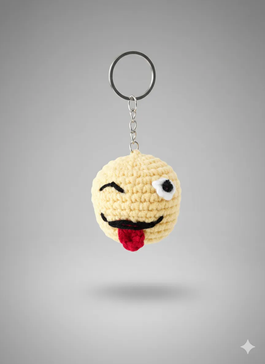 Gülen Dil Emojisi Anahtarlık