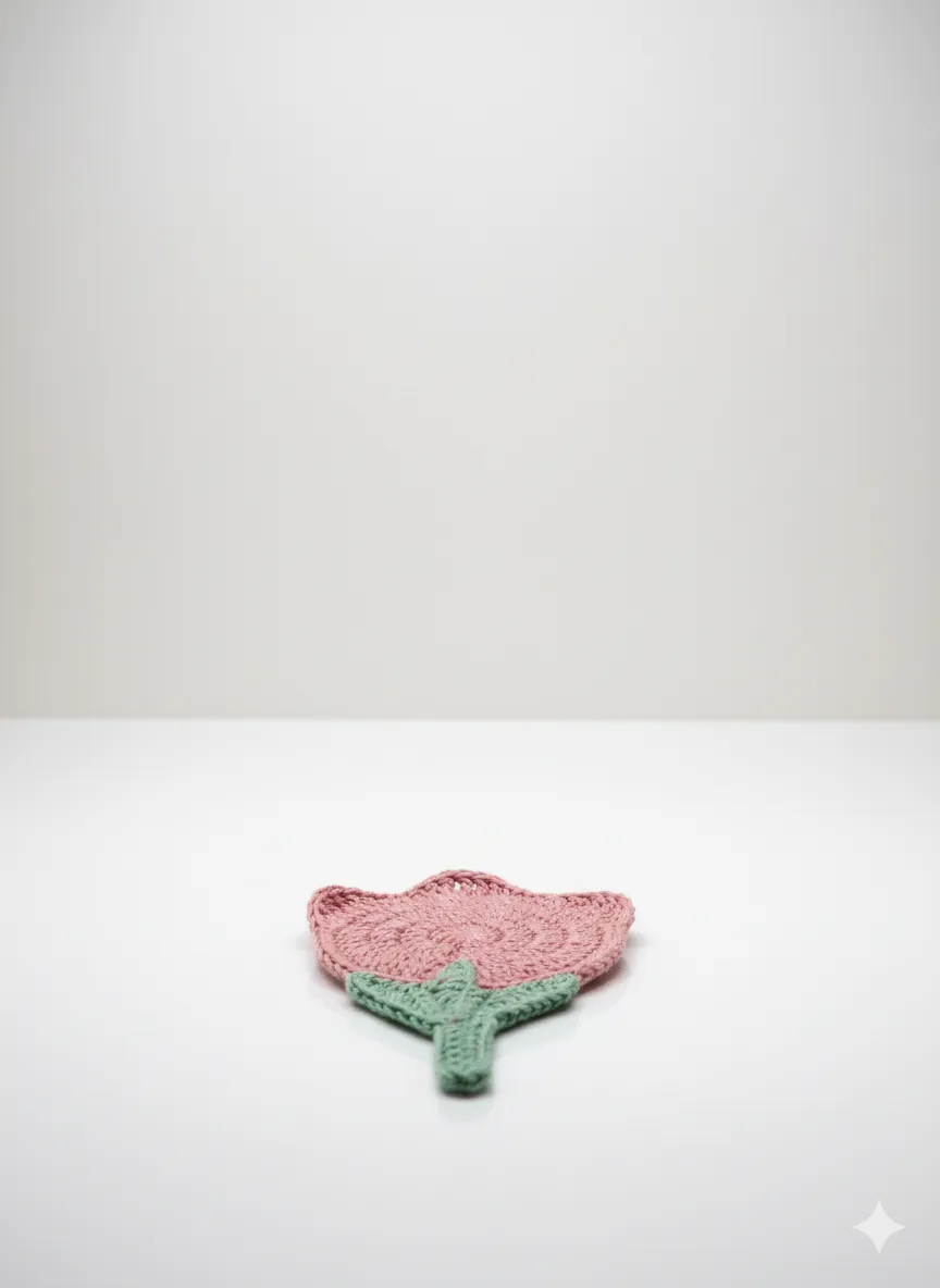 Lale Modeli El Örgüsü Bardak Altlığı