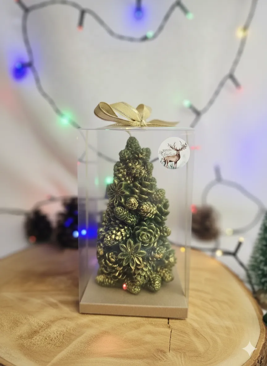 Özel Tasarım Yılbaşı Ağacı Şeklinde Dekoratif Mum