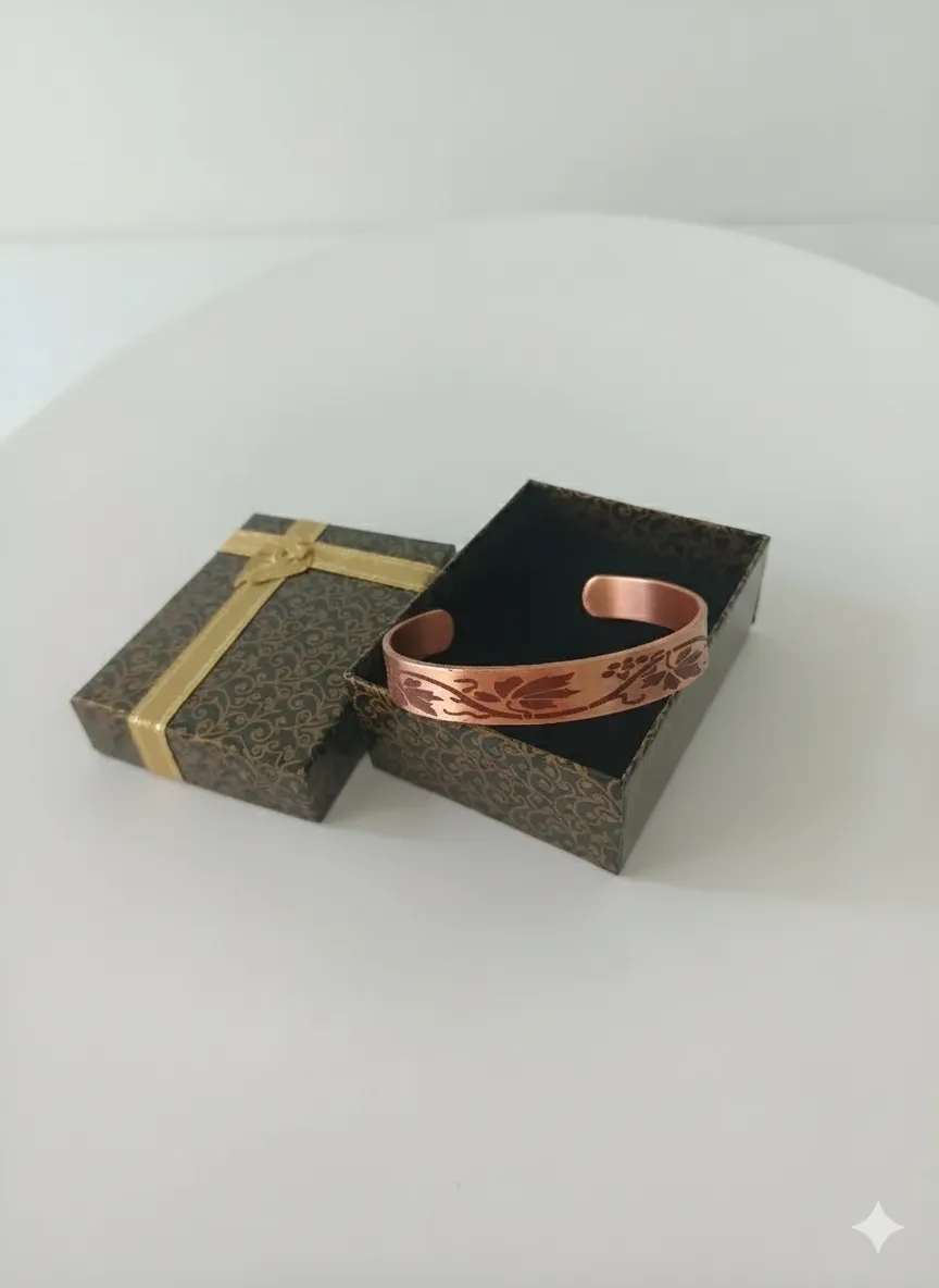 Bakır İşlemeli Ayarlanabilir Bileklik