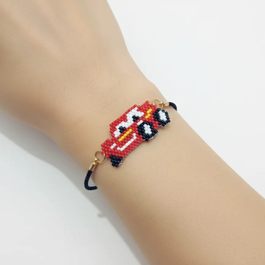 El Yapımı Miyuki Bileklik – Araba Desenli