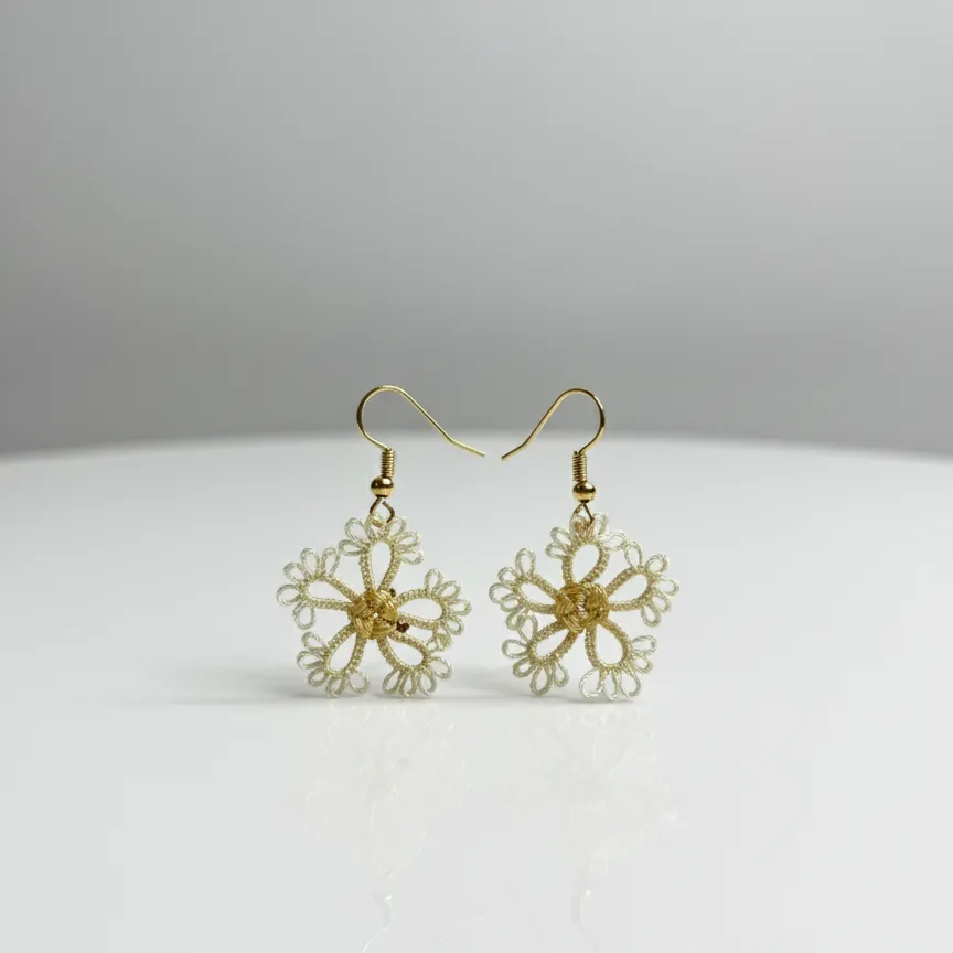 Açık Sarı Mekik Oyası Küpe