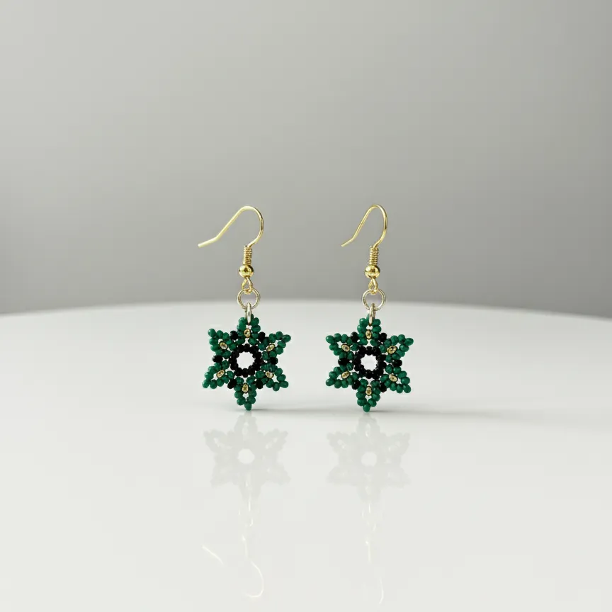 Zümrüt Yıldız Küpe