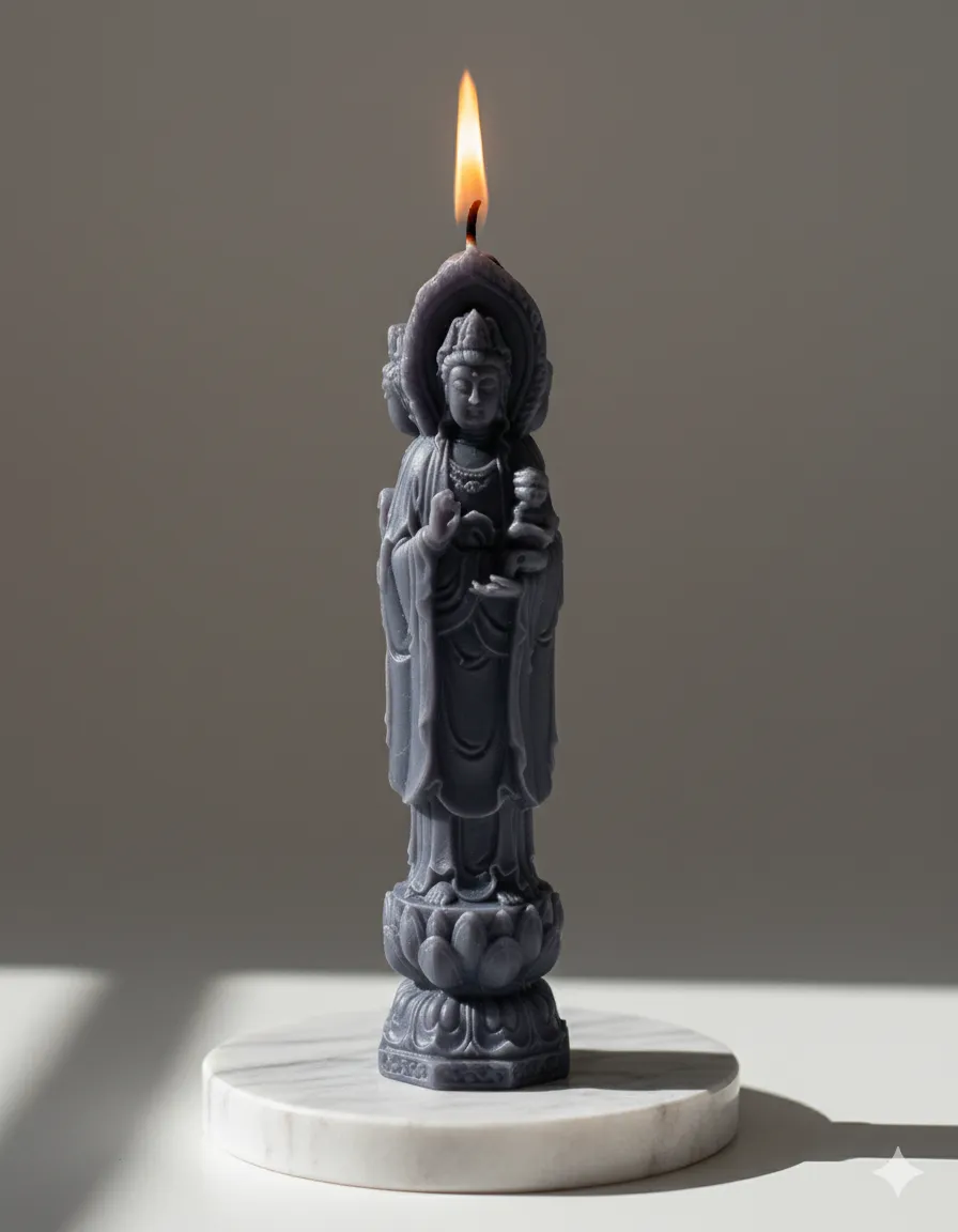 Uzun Buda Figürlü Dekoratif Mum | Heykel Mum