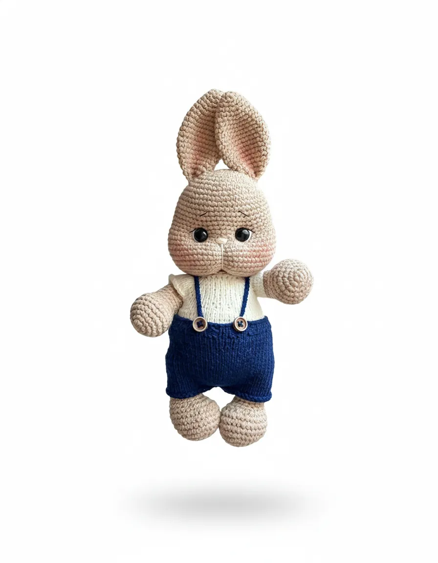 Amigurumi Lacivert Tulumlu Tavşan