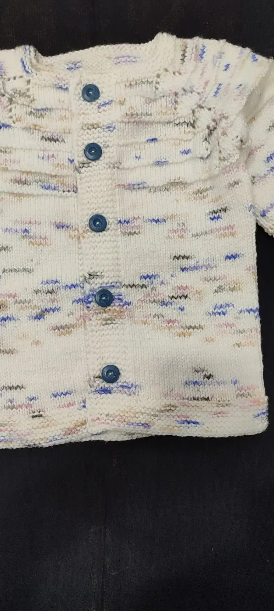 Çocuk Örgü Hırka - Desenli, Düğmeli, 2-3 Yaş - El Örgüsü