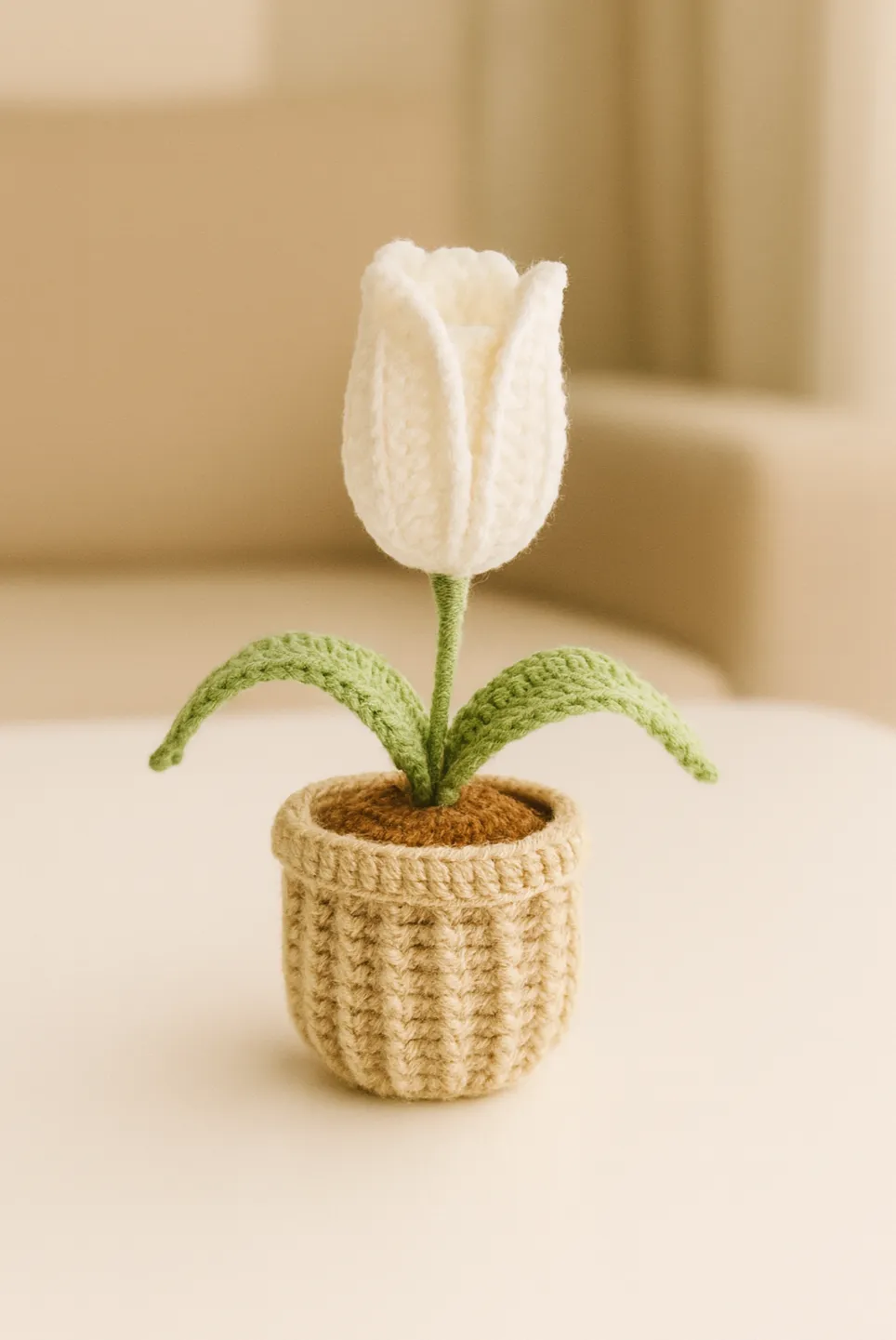 White Elegant Tulip Pot